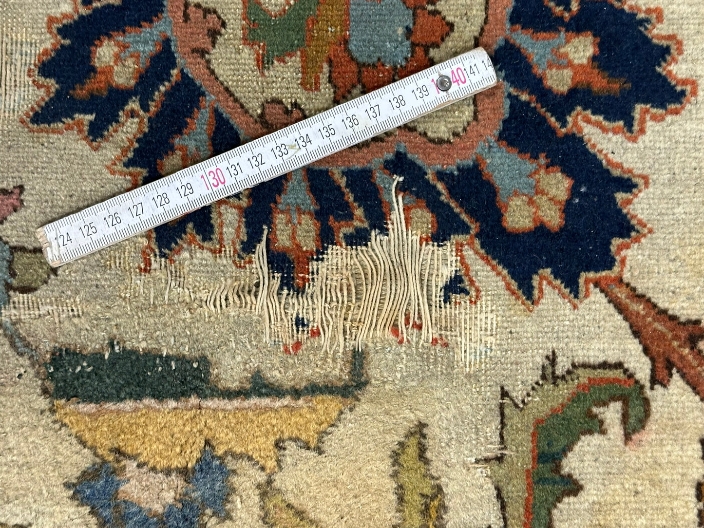 Antik Orientteppich handgeknüpft 420x310 cm Täbriz Jugendstil Naturfarben