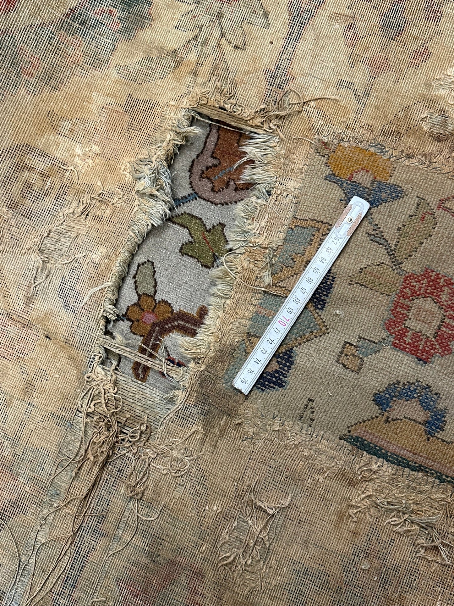 Antik Orientteppich handgeknüpft 420x310 cm Täbriz Jugendstil Naturfarben