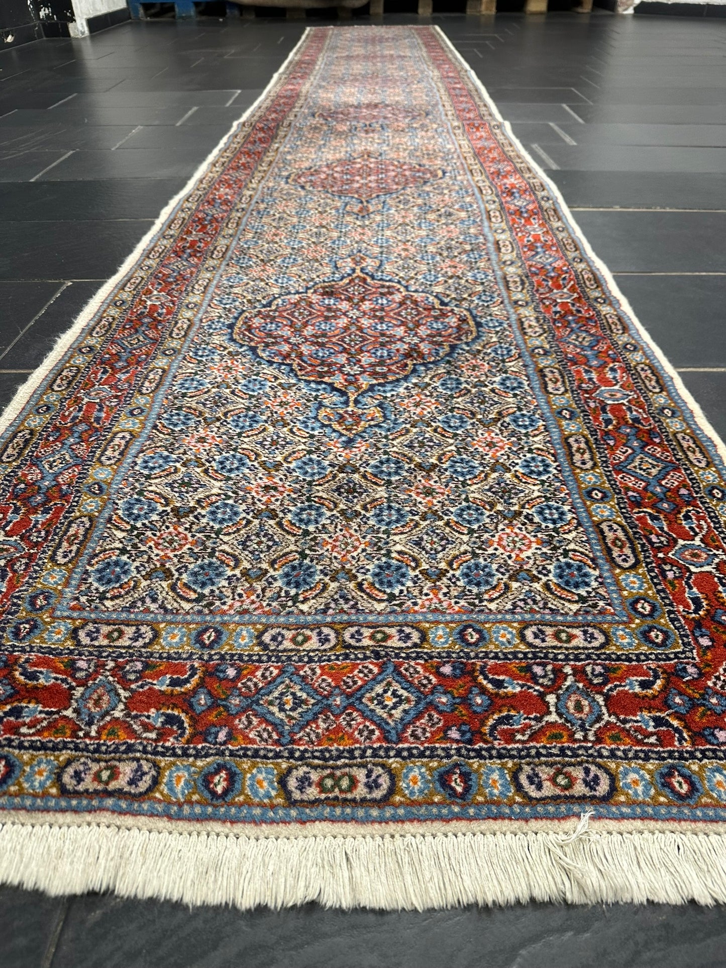 Orientteppich handgeknüpft 500x80 cm Moud Läufer