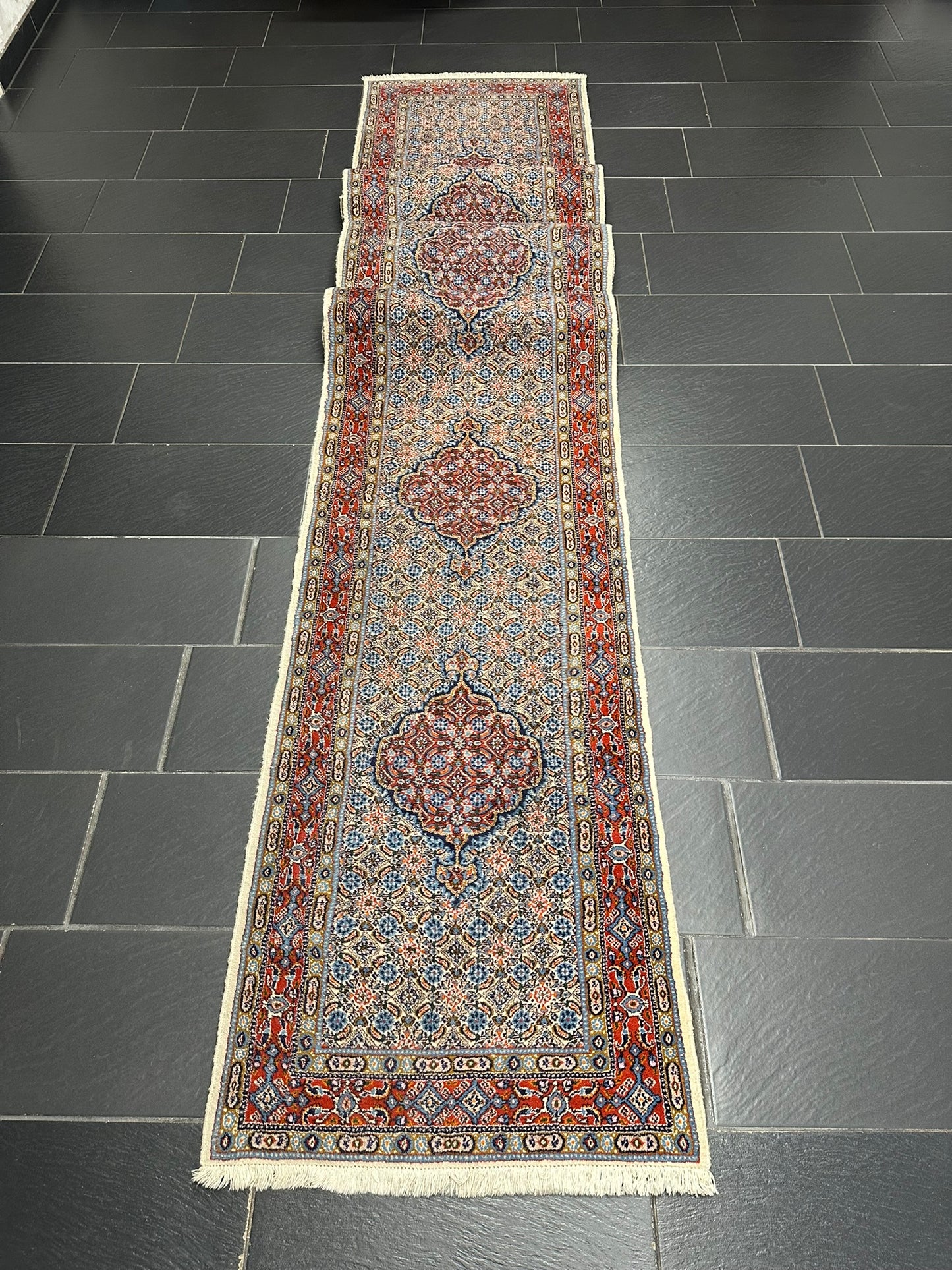 Orientteppich handgeknüpft 500x80 cm Moud Läufer