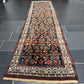 Antik Orientteppich handgeknüpft 390x103 cm Malayer Läufer naturfarben