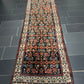 Antik Orientteppich handgeknüpft 390x103 cm Malayer Läufer naturfarben