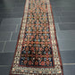 Antik Orientteppich handgeknüpft 390x103 cm Malayer Läufer naturfarben