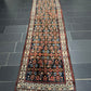 Antik Orientteppich handgeknüpft 390x103 cm Malayer Läufer naturfarben