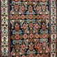 Antik Orientteppich handgeknüpft 390x103 cm Malayer Läufer naturfarben