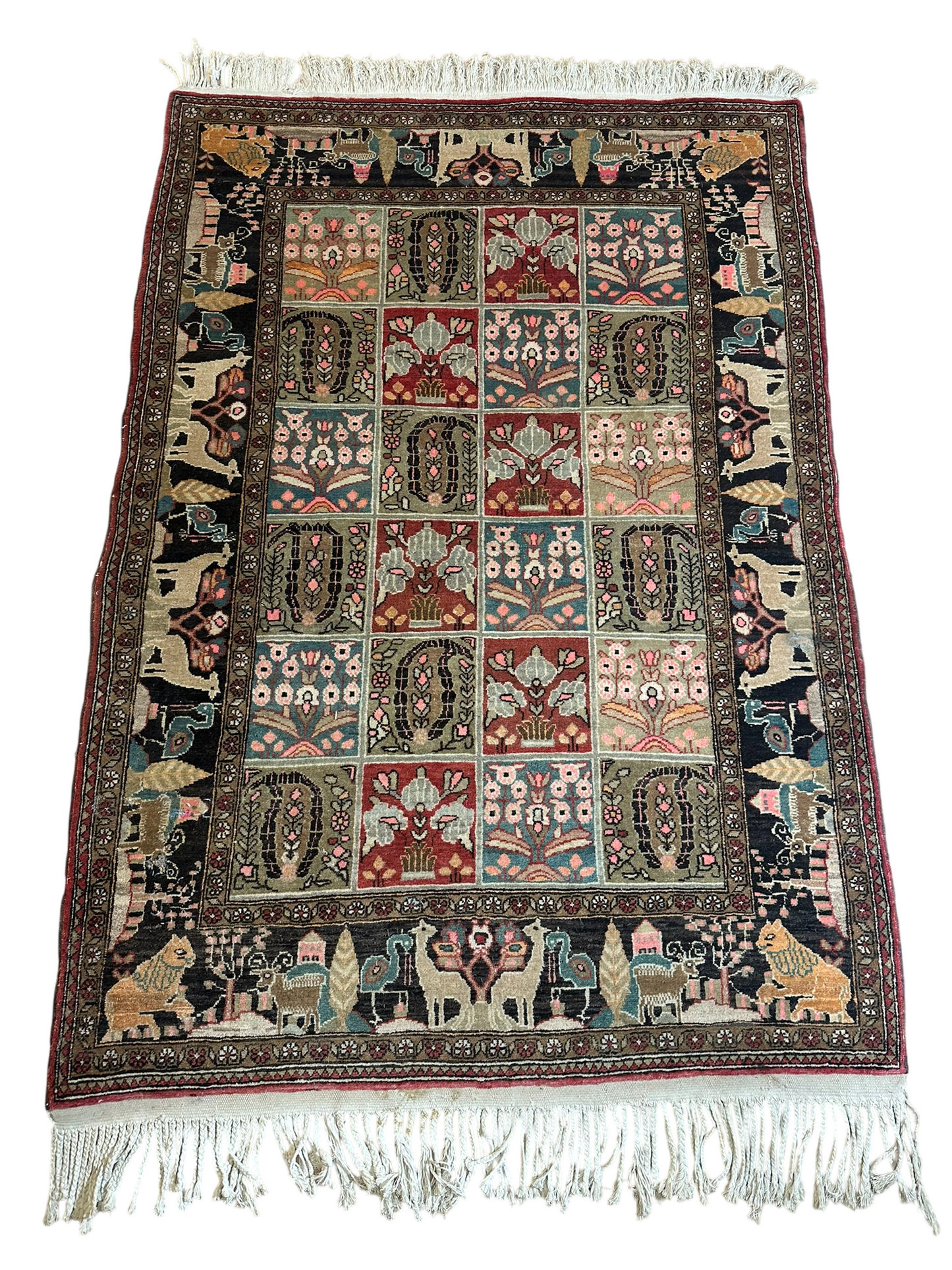 Orientteppich handgeknüpft selten antiker feiner felder bidjar top  174x125 cm