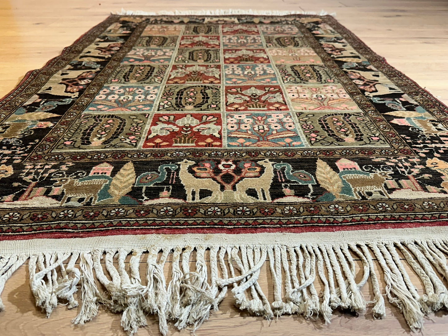Orientteppich handgeknüpft selten antiker feiner felder bidjar top  174x125 cm
