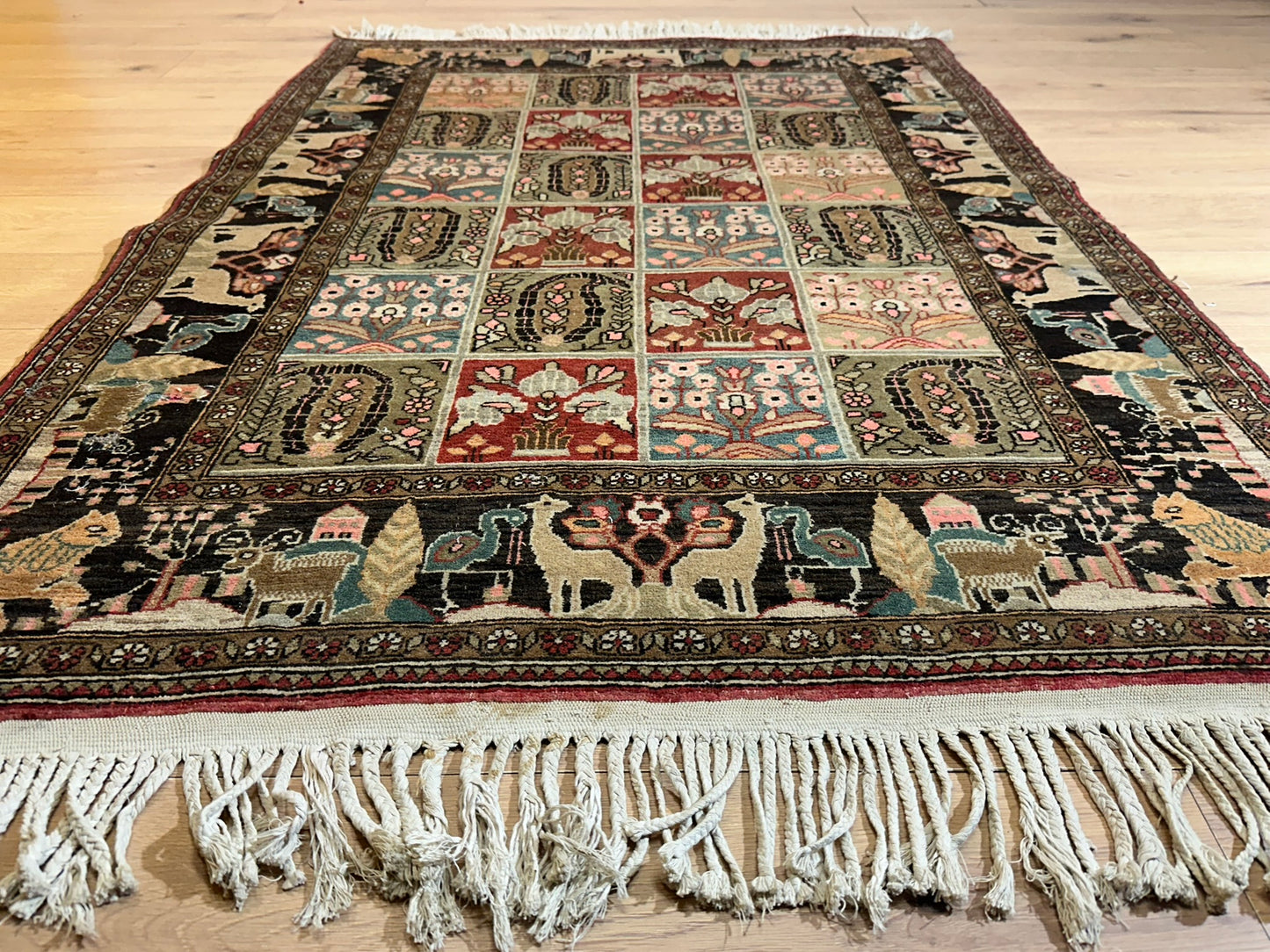 Orientteppich handgeknüpft selten antiker feiner felder bidjar top  174x125 cm