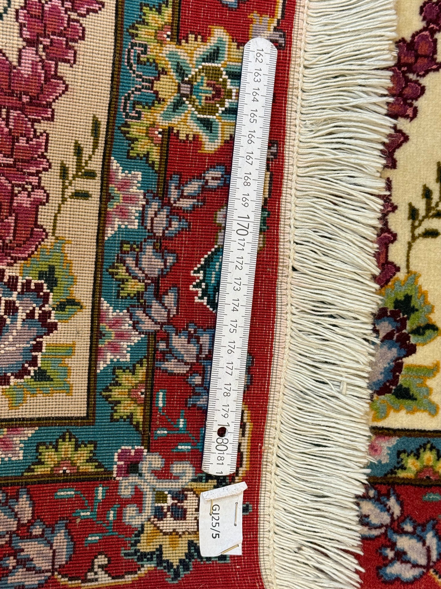 Orientteppich Täbriz Handgeknüpft Korkwolle mit Seide 69x90cm