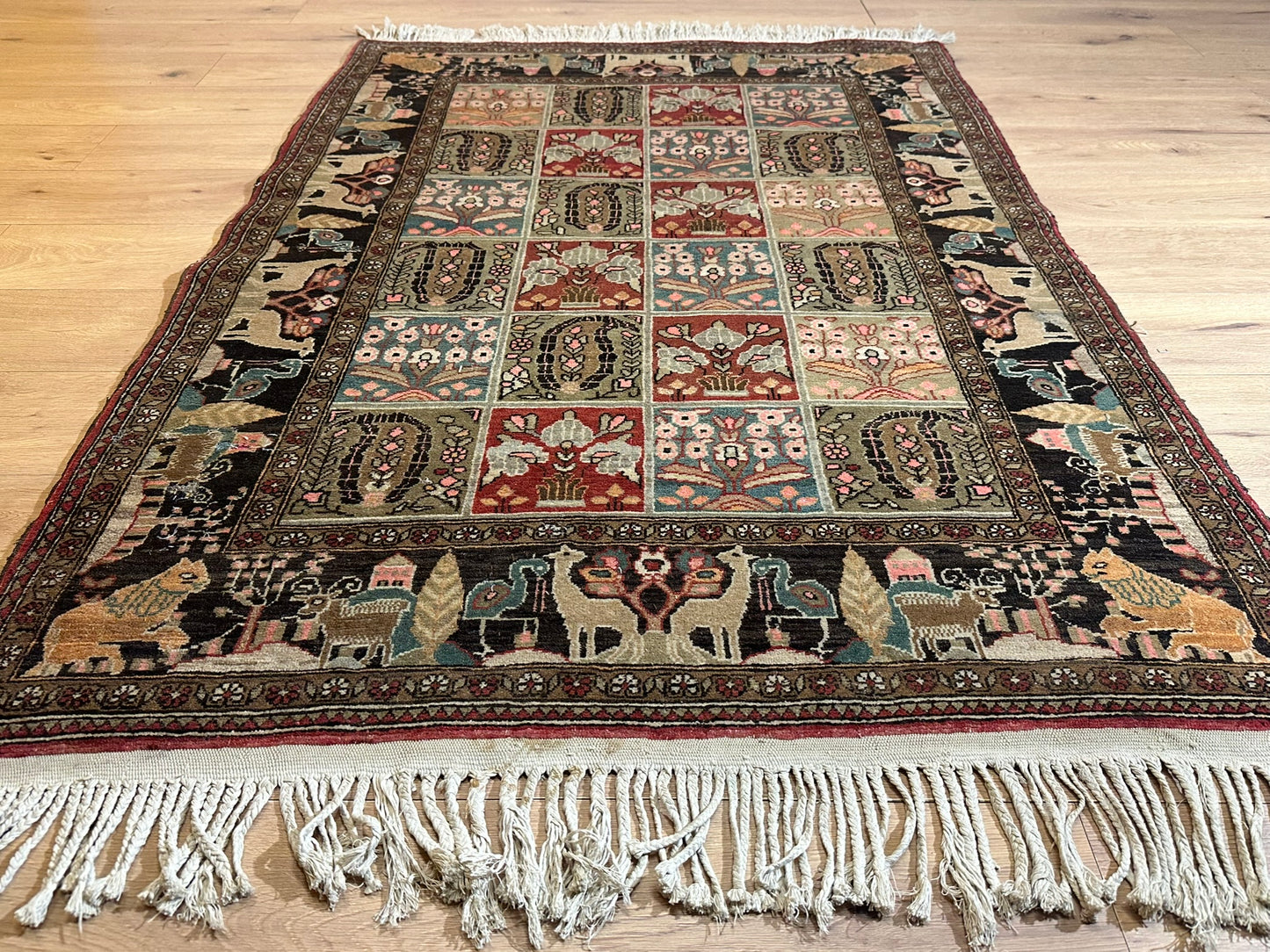 Orientteppich handgeknüpft selten antiker feiner felder bidjar top  174x125 cm