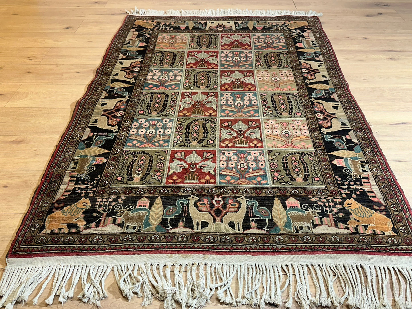 Orientteppich handgeknüpft selten antiker feiner felder bidjar top  174x125 cm