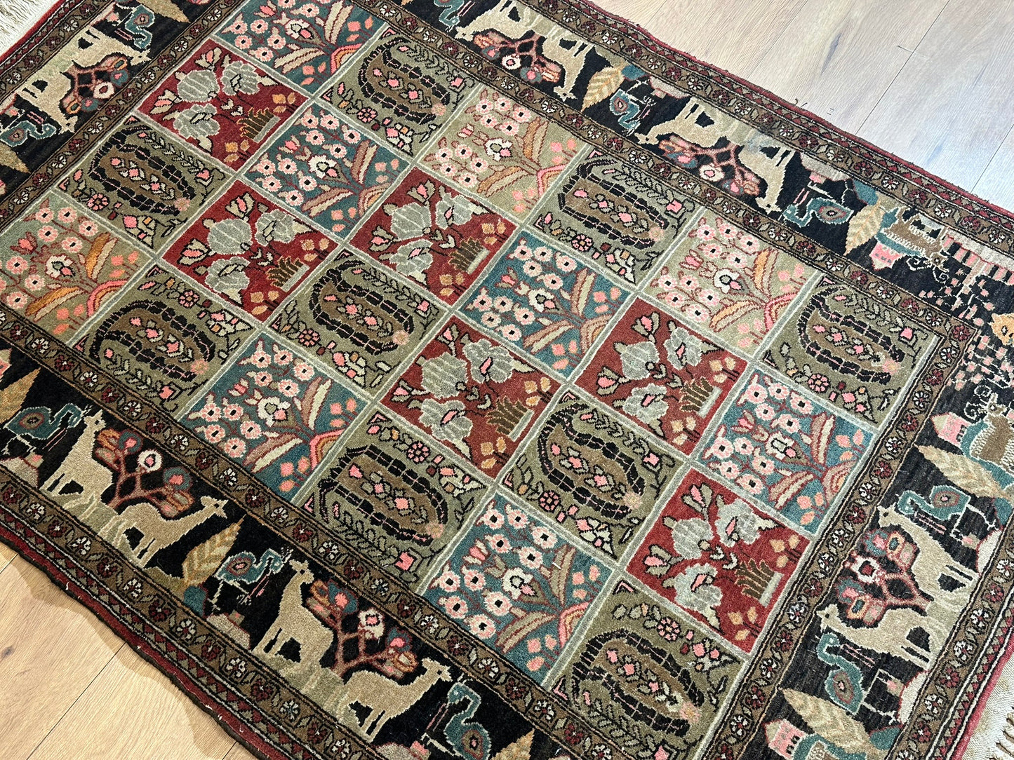 Orientteppich handgeknüpft selten antiker feiner felder bidjar top  174x125 cm