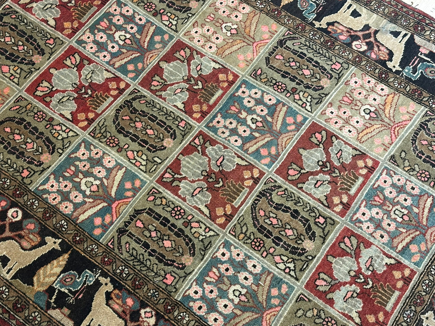 Orientteppich handgeknüpft selten antiker feiner felder bidjar top  174x125 cm