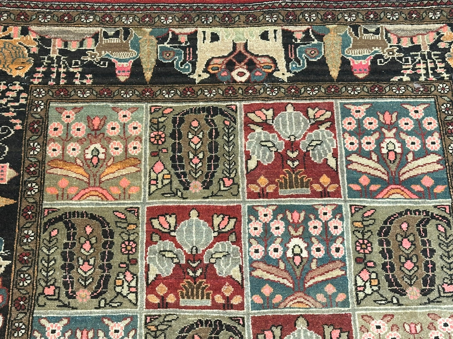 Orientteppich handgeknüpft selten antiker feiner felder bidjar top  174x125 cm