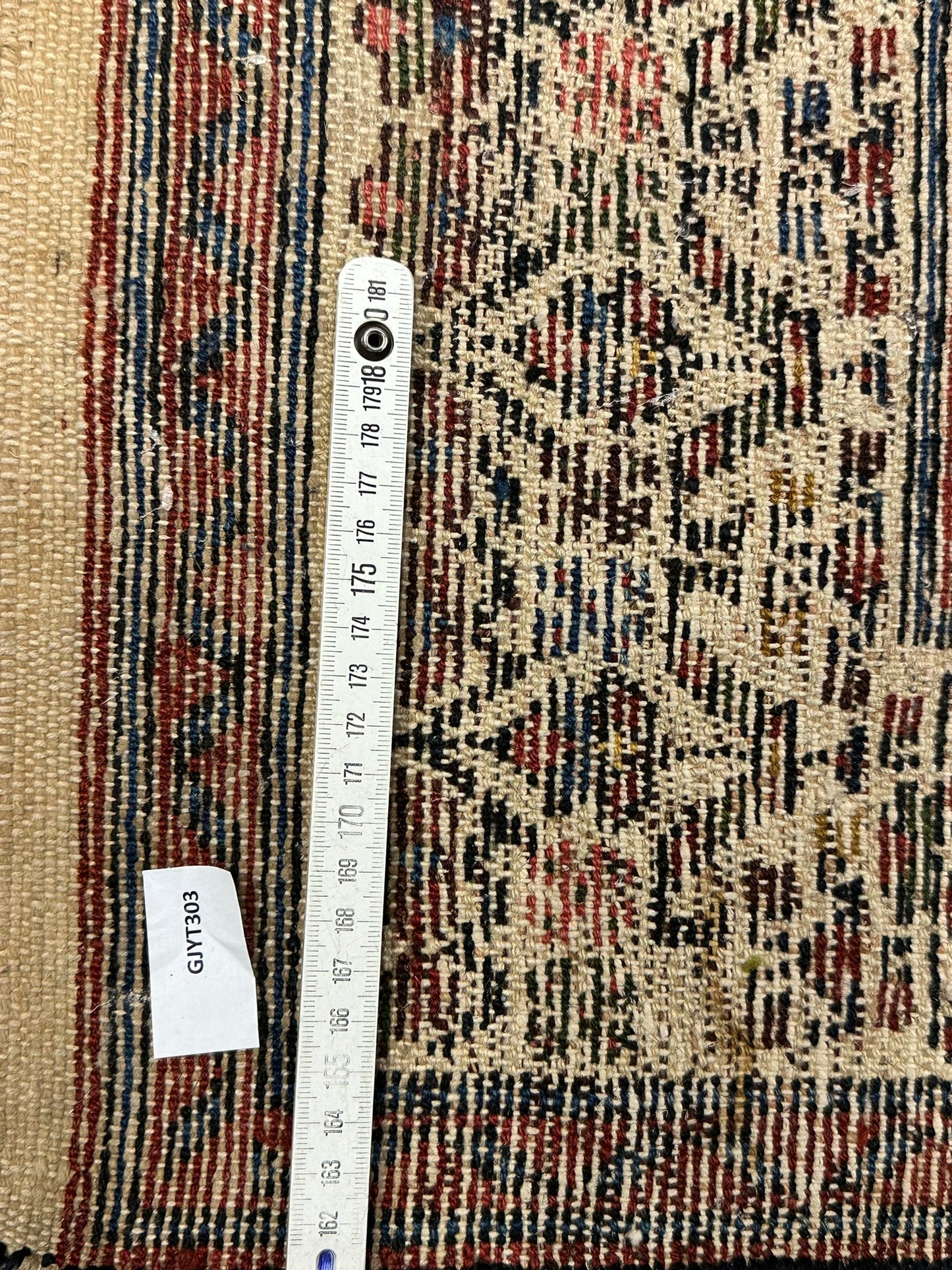 Antik Orientteppich handgeknüpft 390x103 cm Malayer Läufer naturfarben