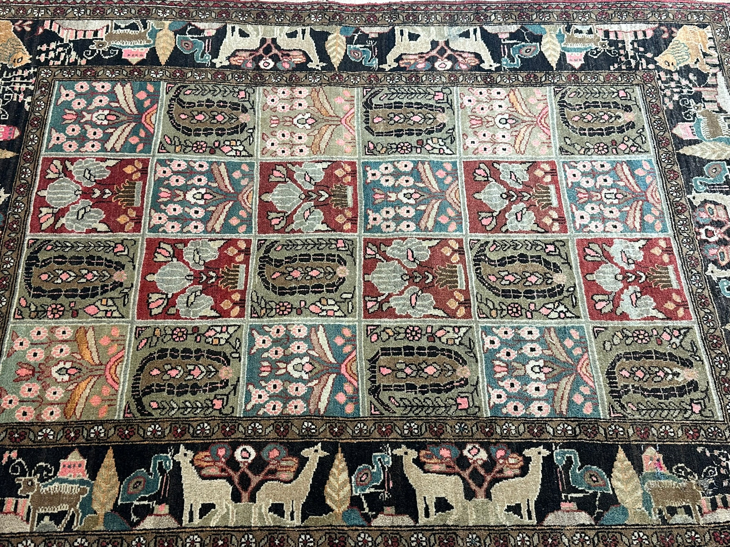 Orientteppich handgeknüpft selten antiker feiner felder bidjar top  174x125 cm