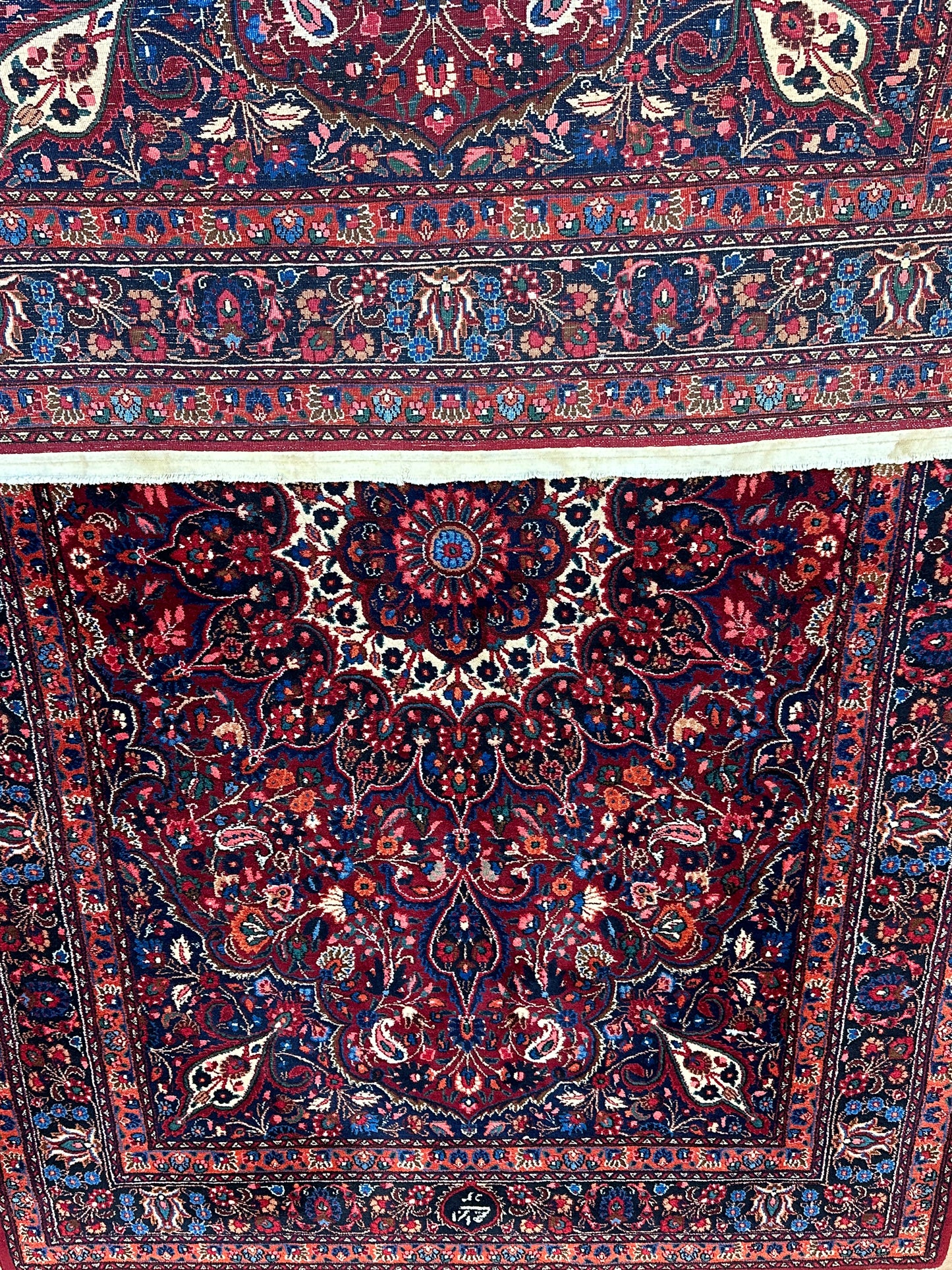 Antiker Handgeknüpfter Perser Orientteppich Feiner Mesched 210x135 cm