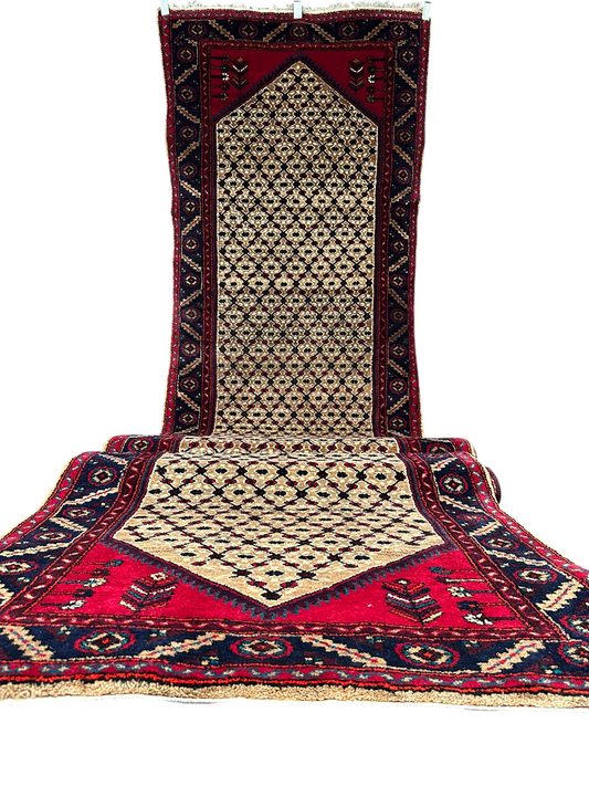 Orientteppich handgeknüpft 407x102 cm Hamadan Läufer