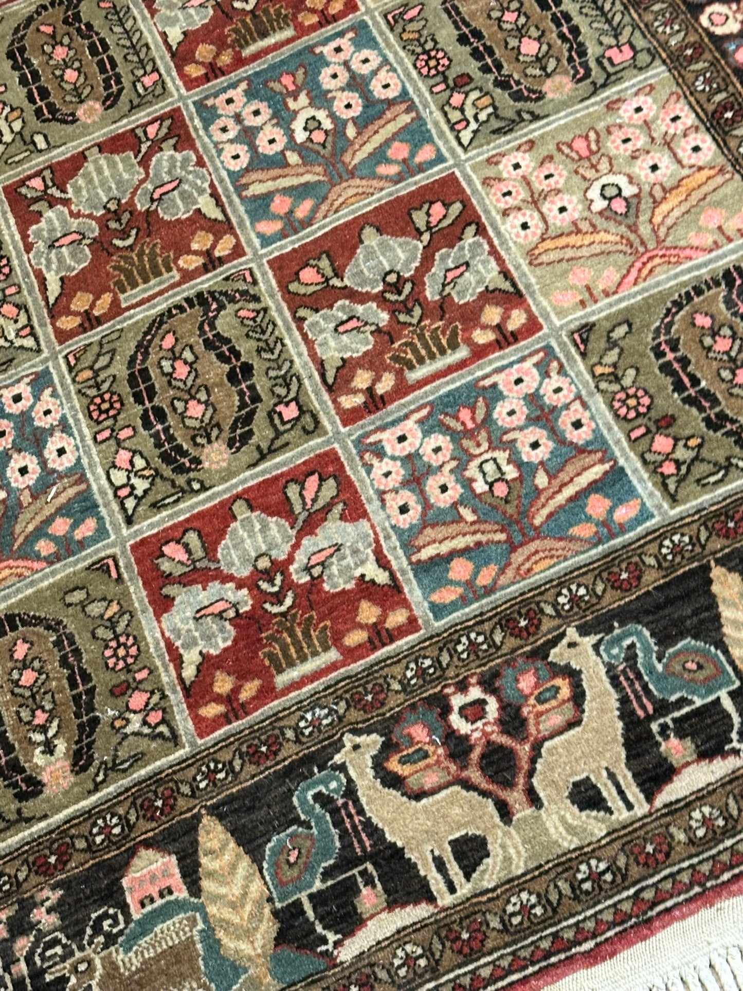 Orientteppich handgeknüpft selten antiker feiner felder bidjar top  174x125 cm