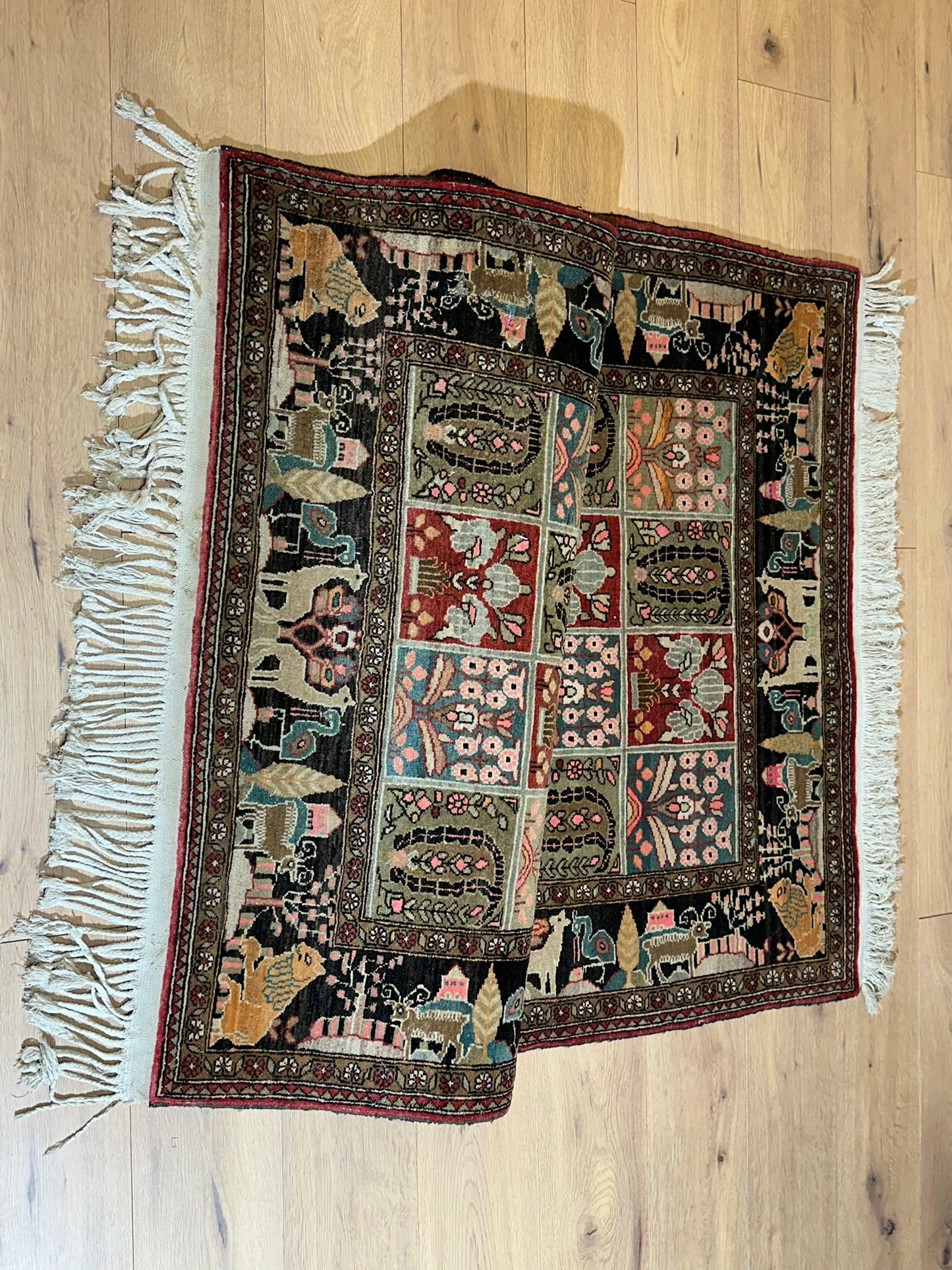 Orientteppich handgeknüpft selten antiker feiner felder bidjar top  174x125 cm