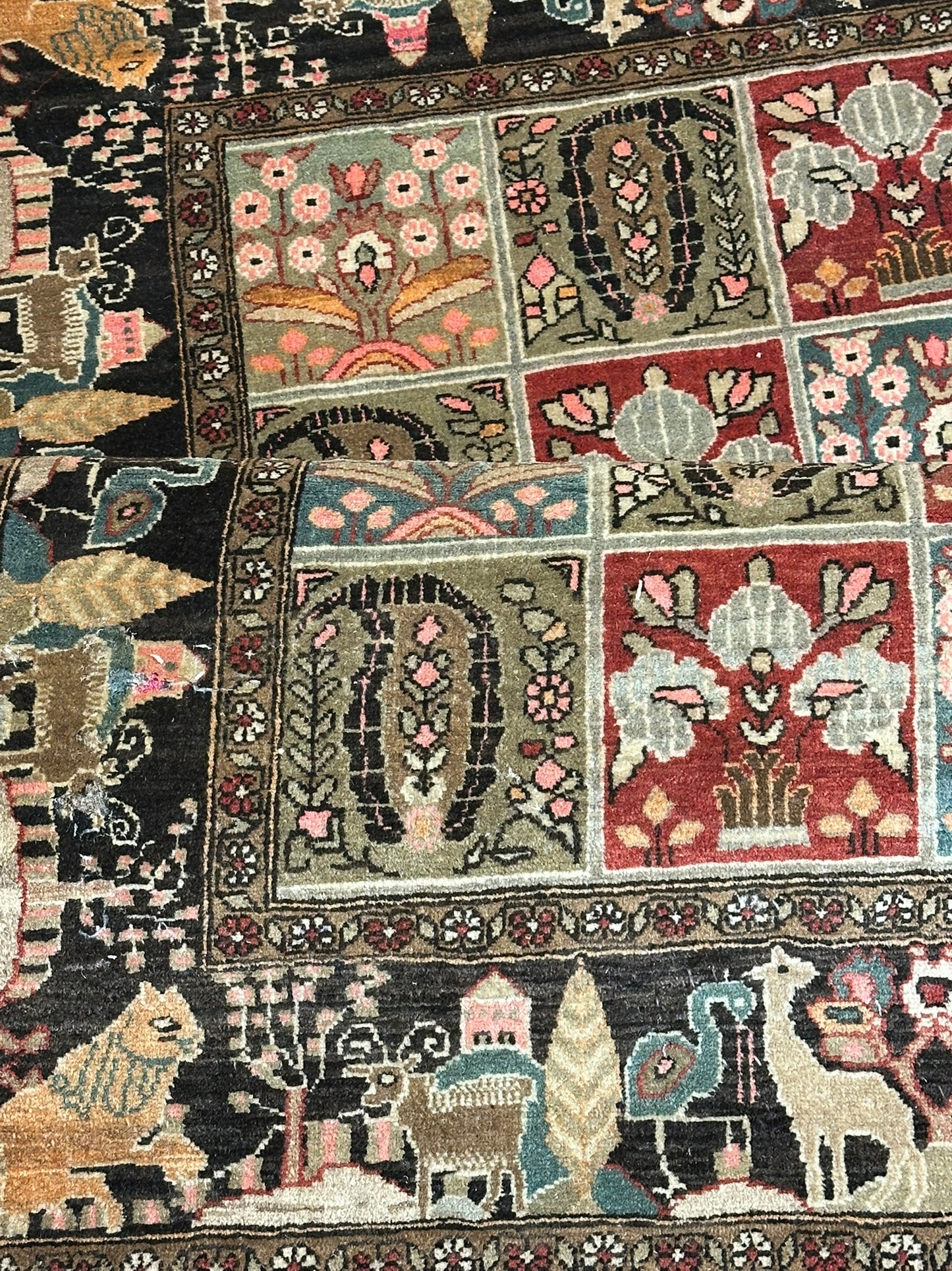 Orientteppich handgeknüpft selten antiker feiner felder bidjar top  174x125 cm