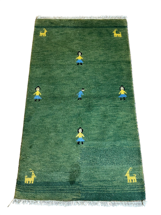 Moderner Gabbeh Teppich handgeknüpft 160x93 cm