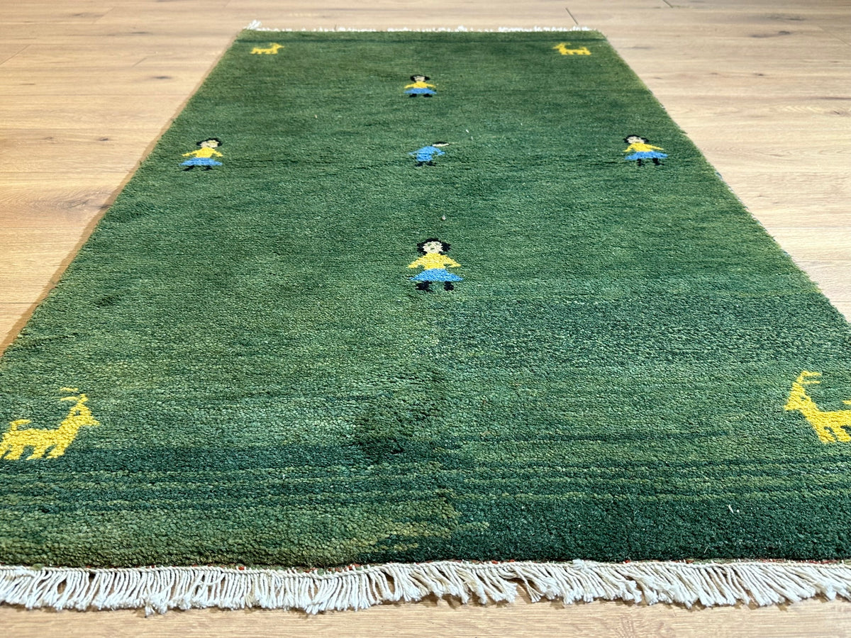 Moderner Gabbeh Teppich handgeknüpft 160x93 cm