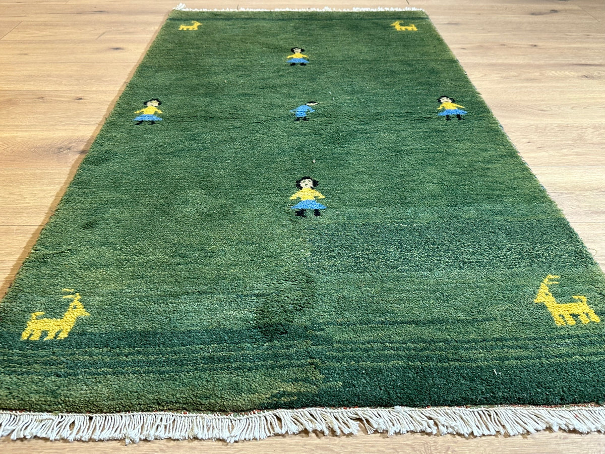 Moderner Gabbeh Teppich handgeknüpft 160x93 cm