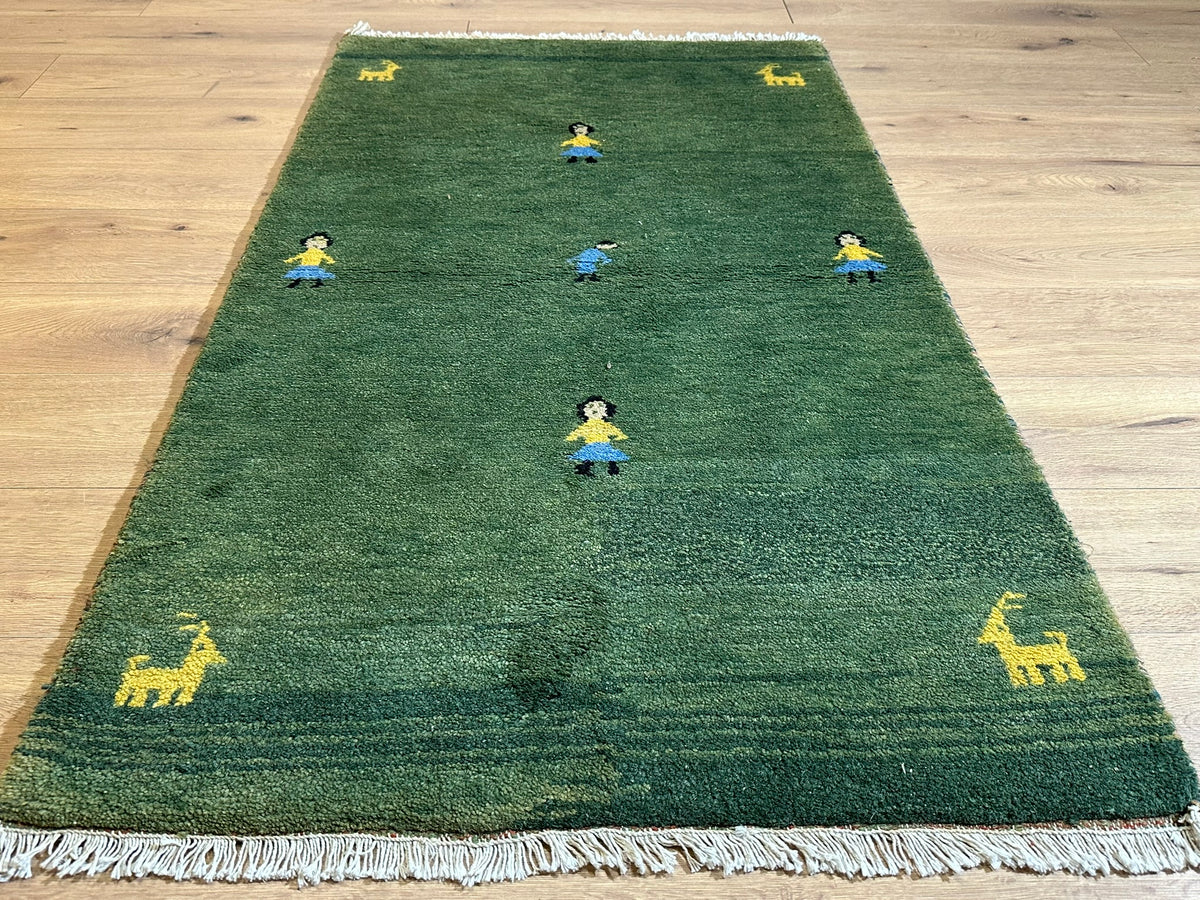 Moderner Gabbeh Teppich handgeknüpft 160x93 cm
