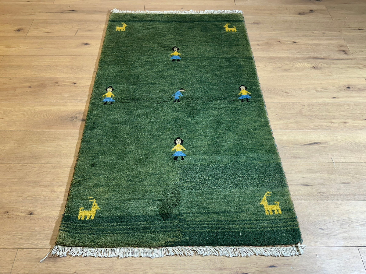 Moderner Gabbeh Teppich handgeknüpft 160x93 cm