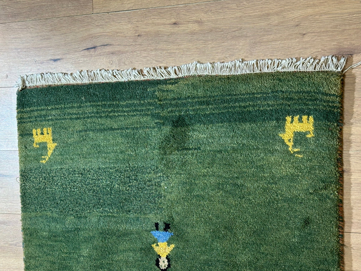 Moderner Gabbeh Teppich handgeknüpft 160x93 cm