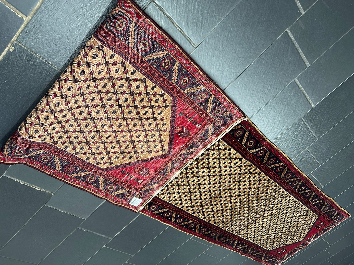 Orientteppich handgeknüpft 407x102 cm Hamadan Läufer