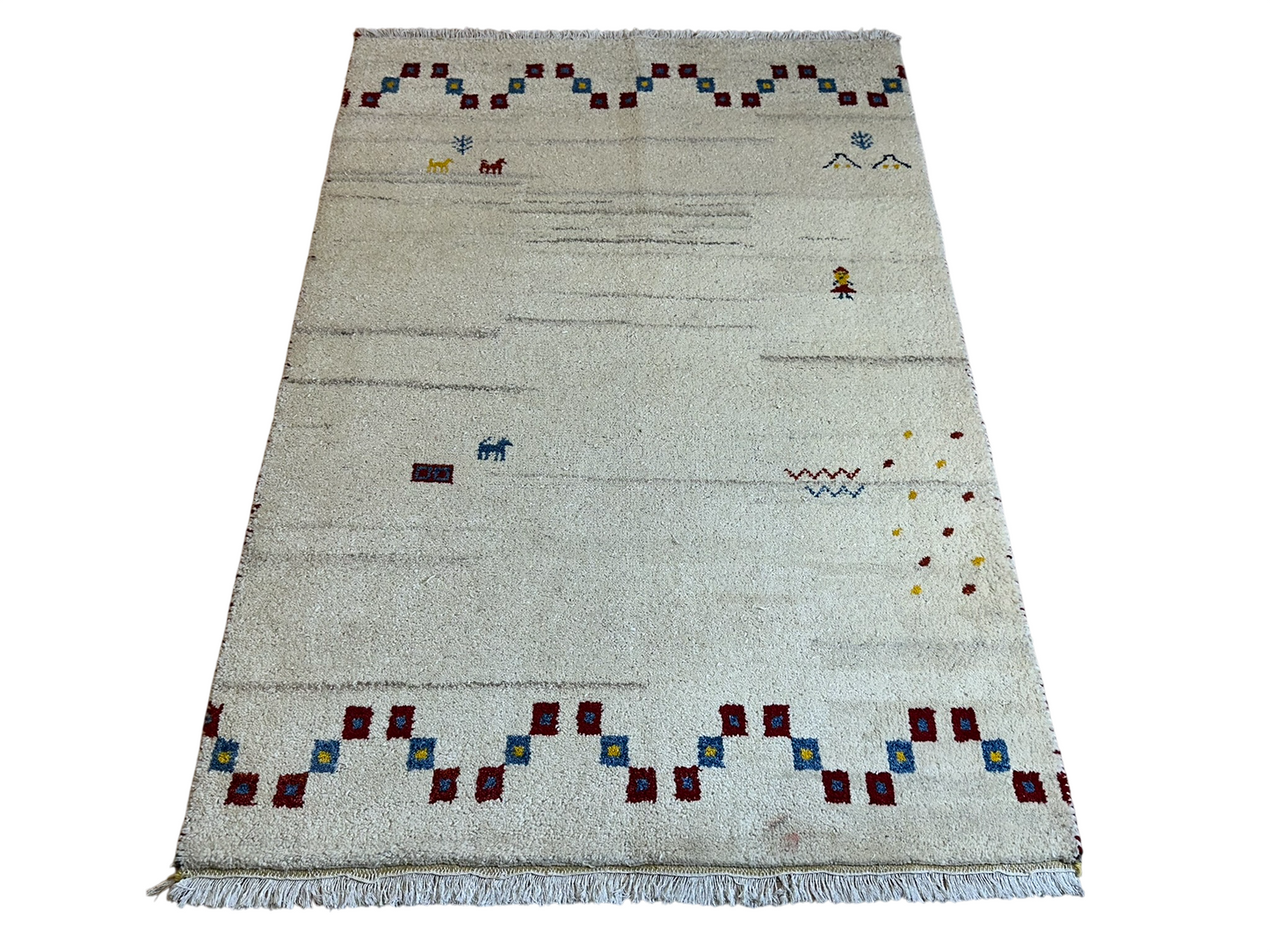 Moderner Gabbeh Teppich handgeknüpft 181x125 cm