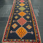 Antik Orientteppich handgeknüpft 440x140 cm Senneh Kelim Naturfarben