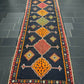 Antik Orientteppich handgeknüpft 440x140 cm Senneh Kelim Naturfarben