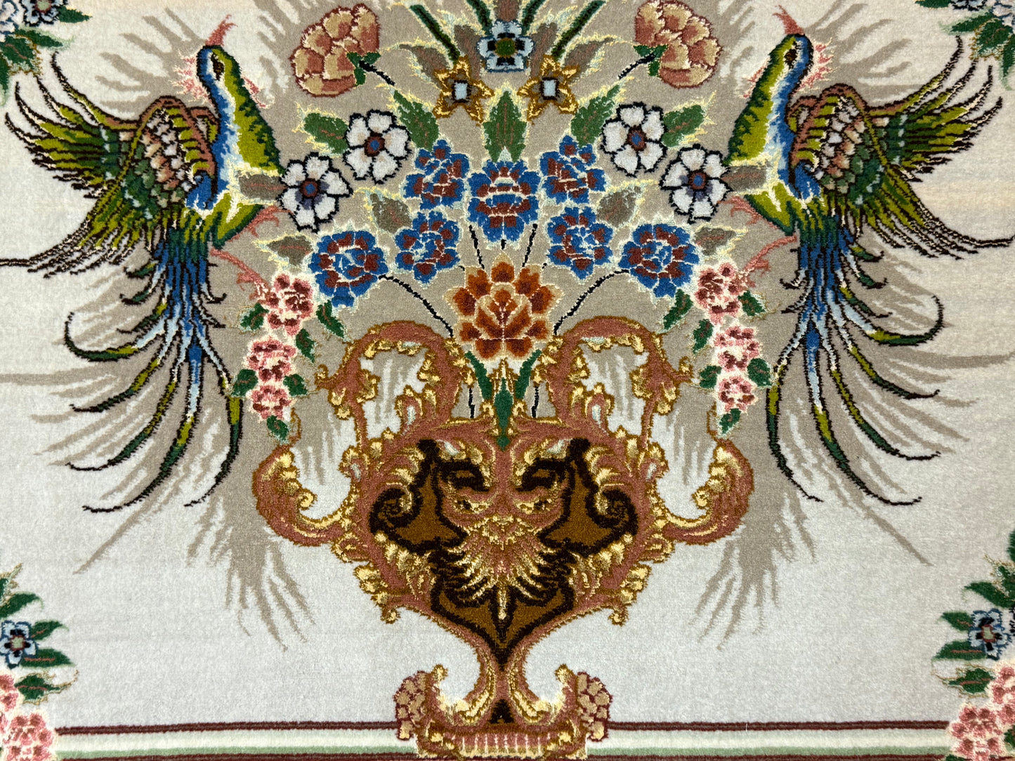 Orientteppich Täbriz – Handgeknüpft, Korkwolle mit Seide, Sehr Fein, 65 x 89 cm