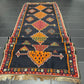 Antik Orientteppich handgeknüpft 440x140 cm Senneh Kelim Naturfarben