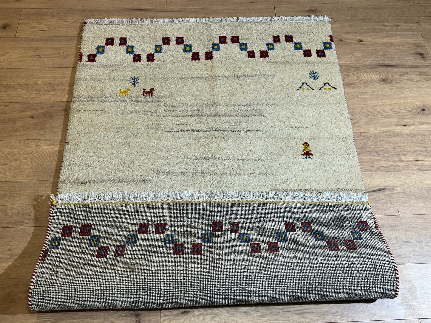 Moderner Gabbeh Teppich handgeknüpft 181x125 cm