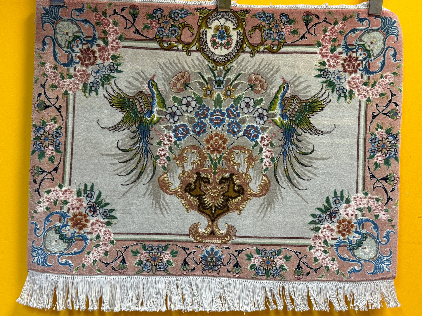 Orientteppich Täbriz – Handgeknüpft, Korkwolle mit Seide, Sehr Fein, 65 x 89 cm