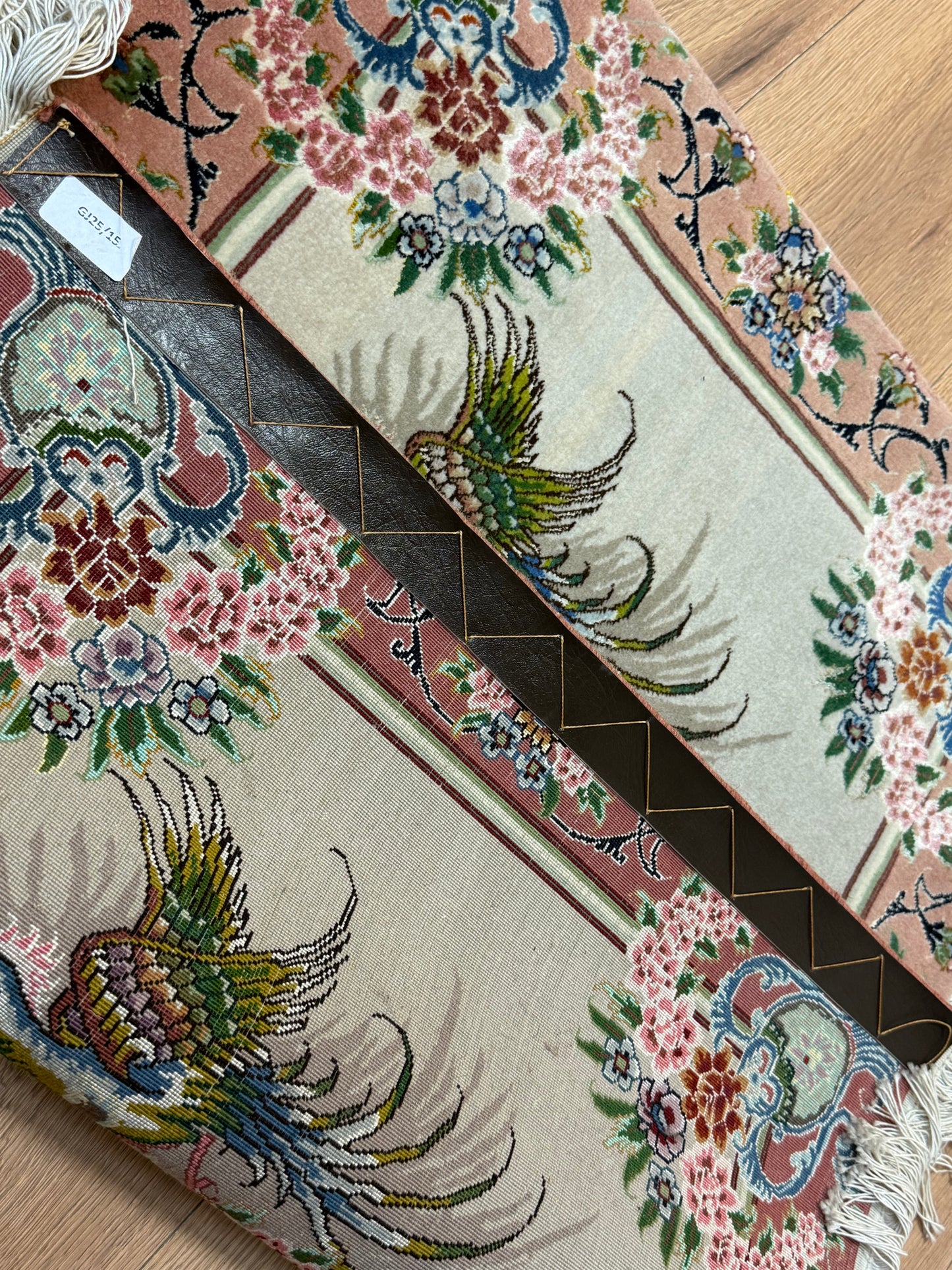 Orientteppich Täbriz – Handgeknüpft, Korkwolle mit Seide, Sehr Fein, 65 x 89 cm