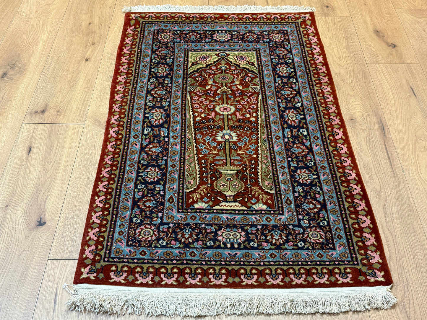 Orientteppich Kaschmir Lebensbaum Handgeknüpft 124 x 80 cm