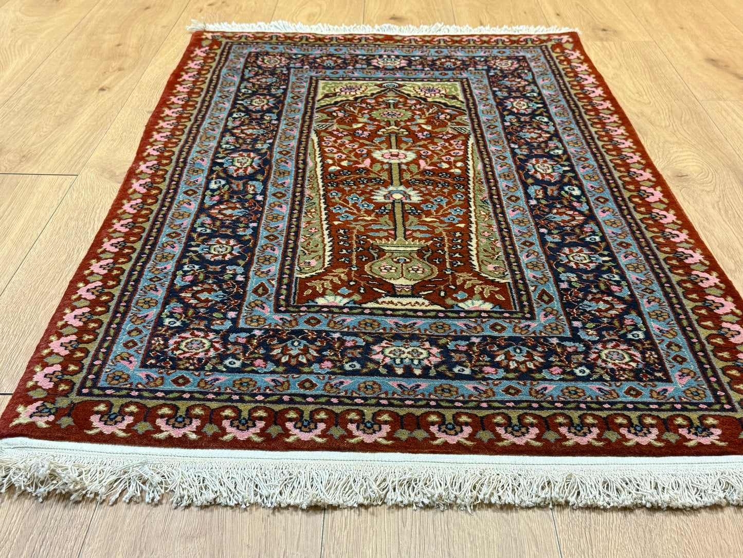 Orientteppich Kaschmir Lebensbaum Handgeknüpft 124 x 80 cm