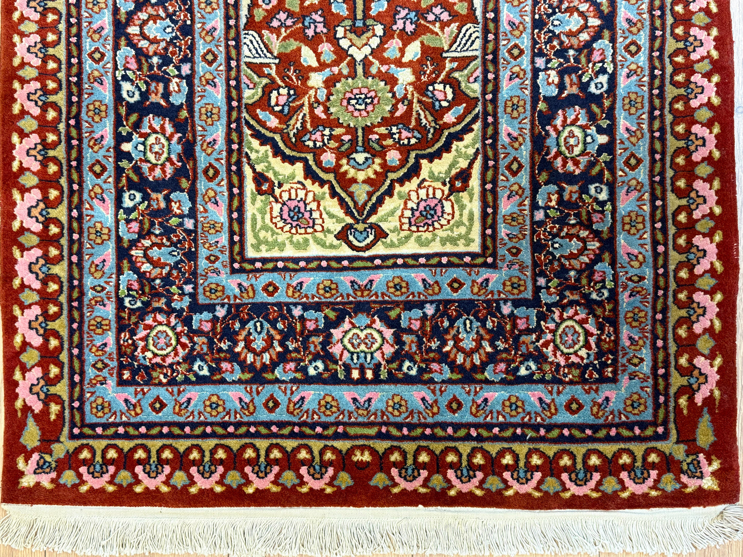 Orientteppich Kaschmir Lebensbaum Handgeknüpft 124 x 80 cm