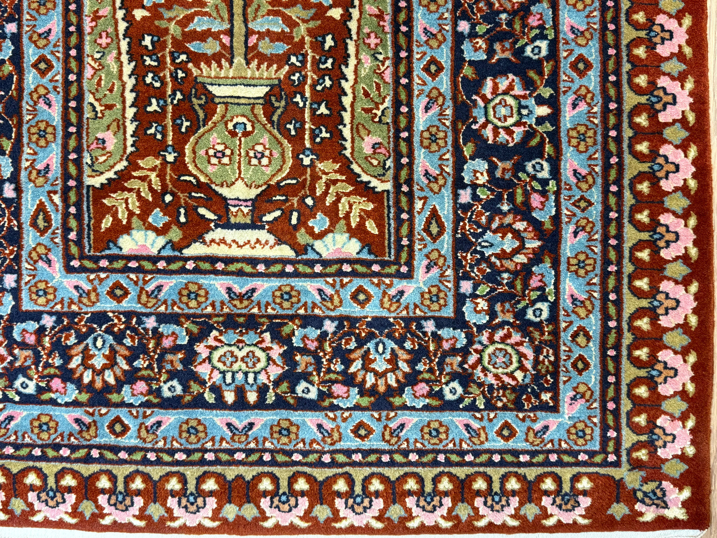 Orientteppich Kaschmir Lebensbaum Handgeknüpft 124 x 80 cm