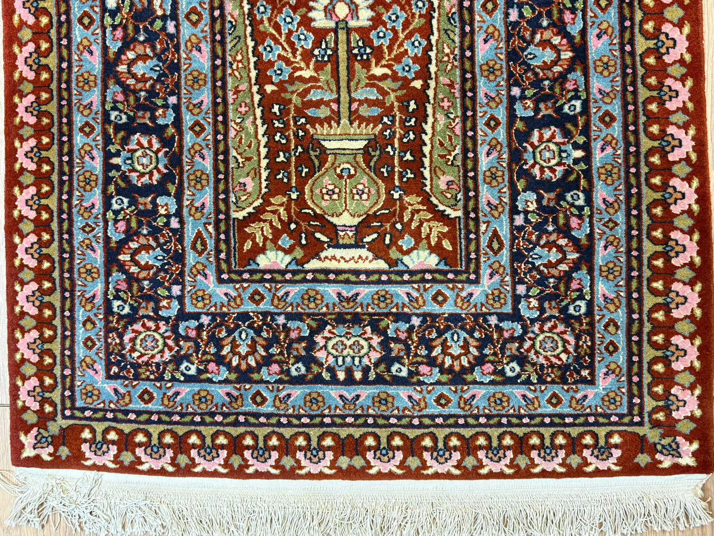 Orientteppich Kaschmir Lebensbaum Handgeknüpft 124 x 80 cm