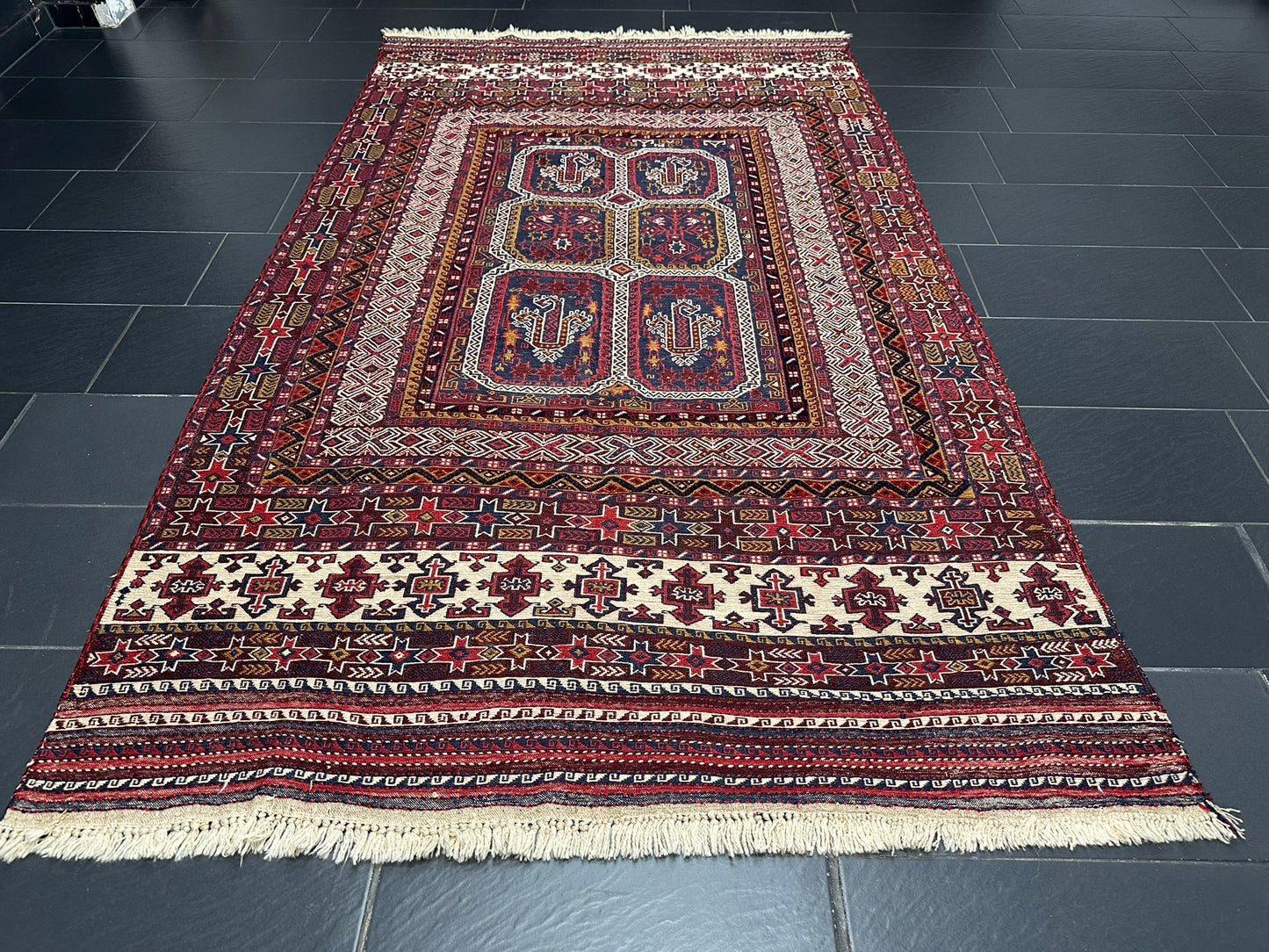Orientteppich handgeknüpft Sumak Kelim Semi Antik 280x167 cm