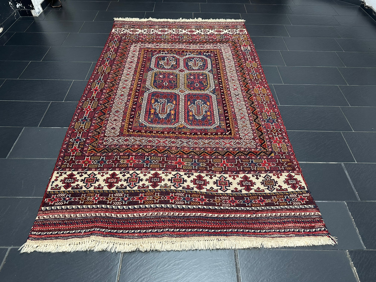Orientteppich handgeknüpft Sumak Kelim Semi Antik 280x167 cm