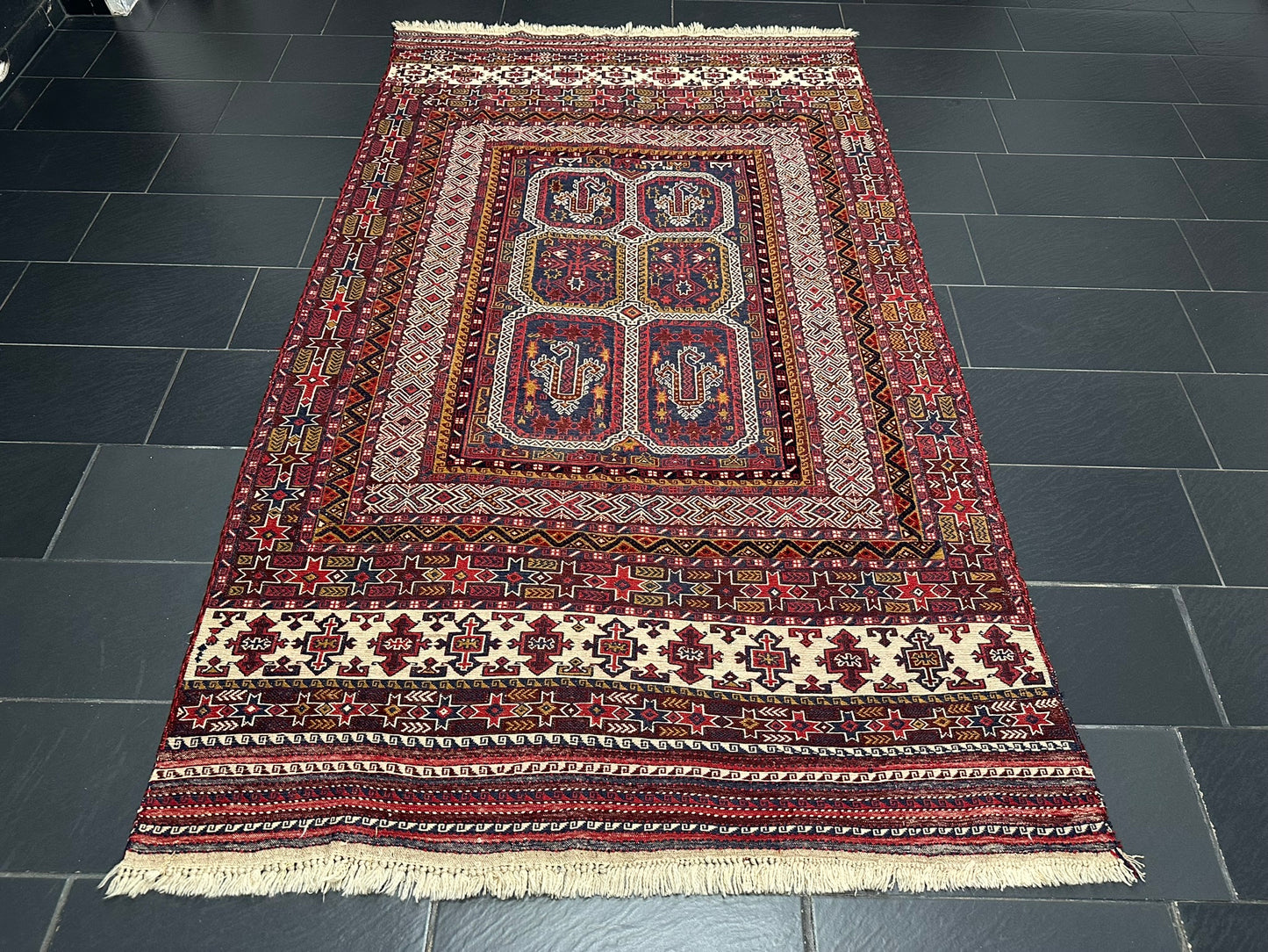 Orientteppich handgeknüpft Sumak Kelim Semi Antik 280x167 cm