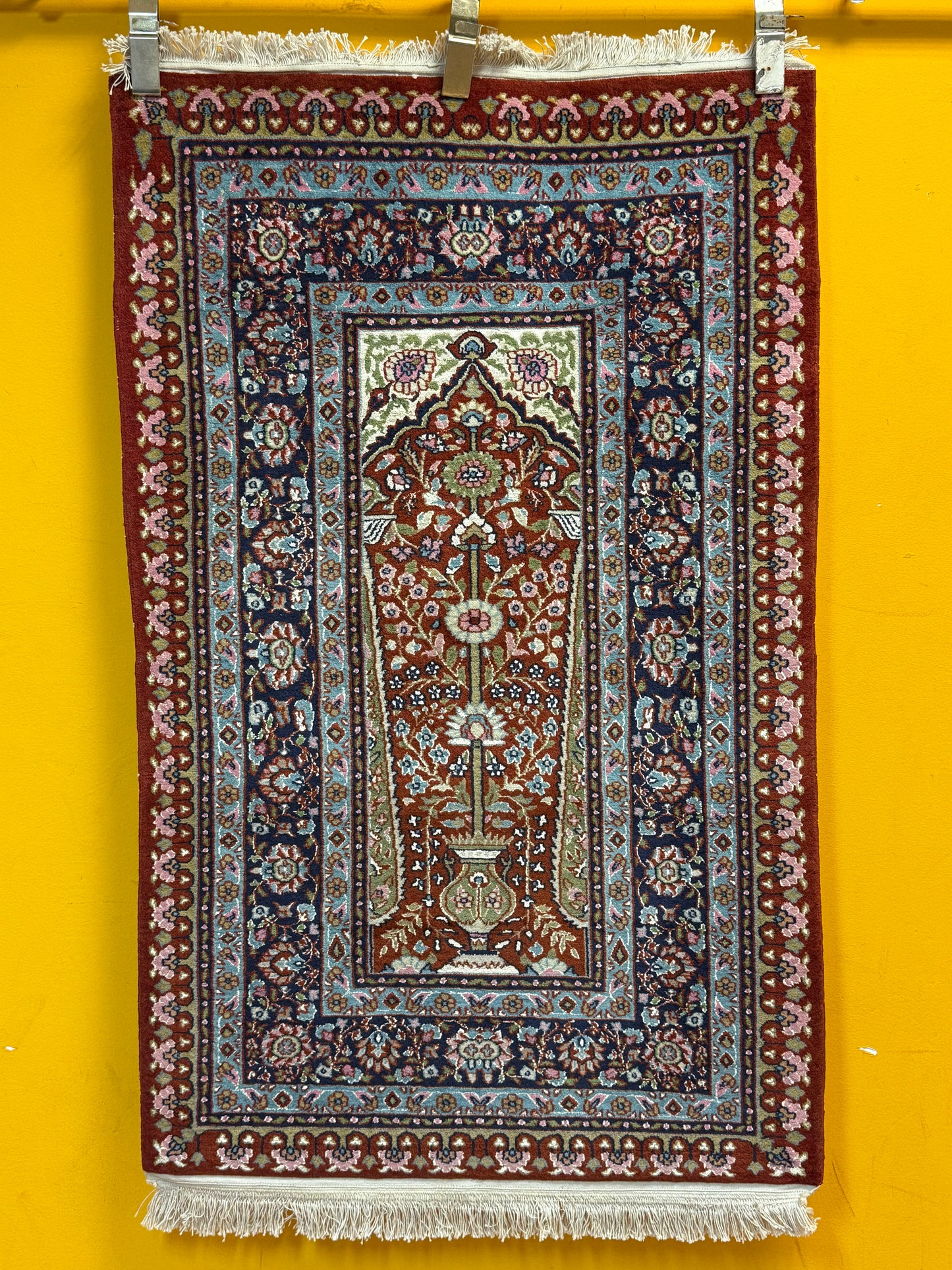 Orientteppich Kaschmir Lebensbaum Handgeknüpft 124 x 80 cm