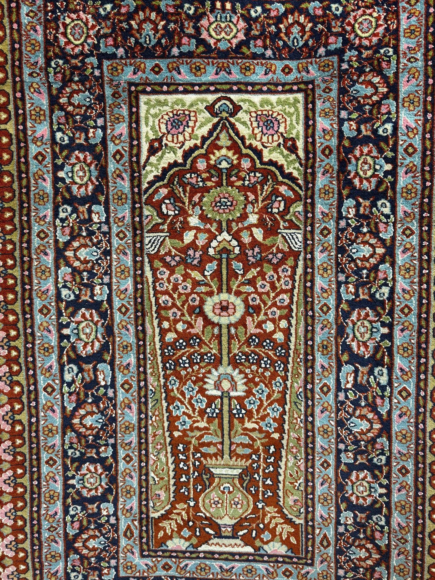 Orientteppich Kaschmir Lebensbaum Handgeknüpft 124 x 80 cm